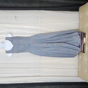 Vintage 100% Cotton Sleeveless Liz Sport Sundress W/ Buttons Down The Front Sz10